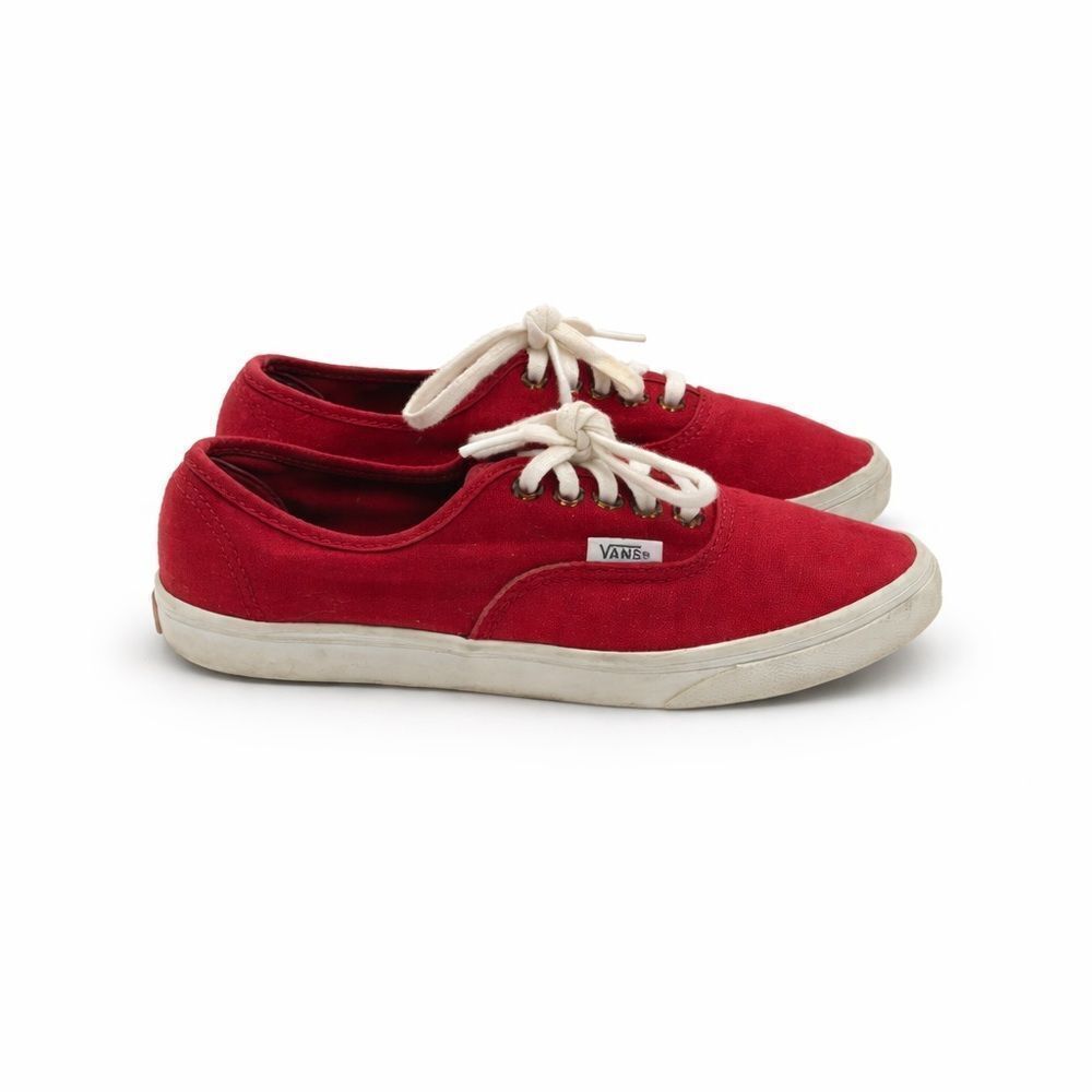 Vans Burgundy Canvas Shoes with White Accents